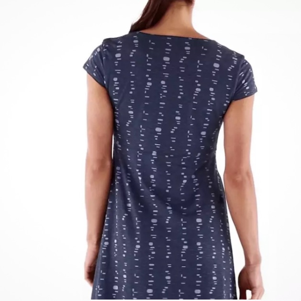 Toad&Co Rosemarie Navy and Light Blue Jersey Knit Dress Size Small EUC - Picture 2 of 16